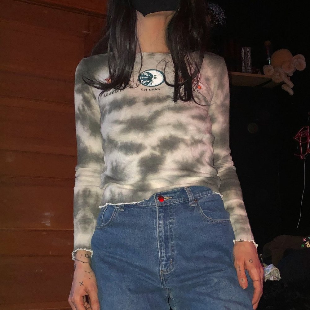 Mighty Fine - Green Tie-Dye - Long Sleeve Top